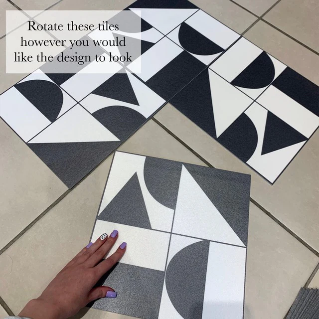 Abstract Geometric Pink Premium Peel & Stick Tiles - Image 6