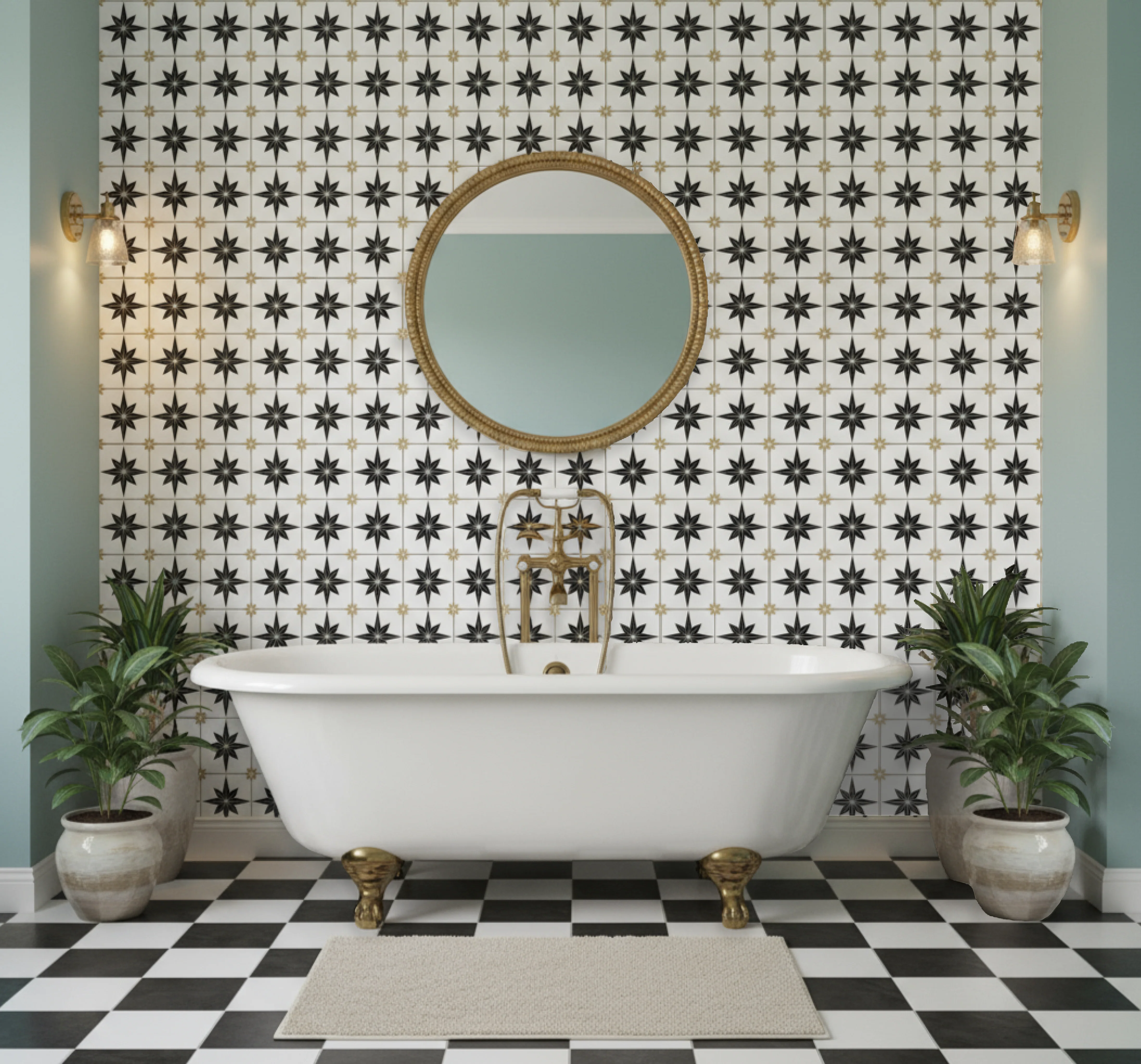 Astral Black & Gold Shower Panel