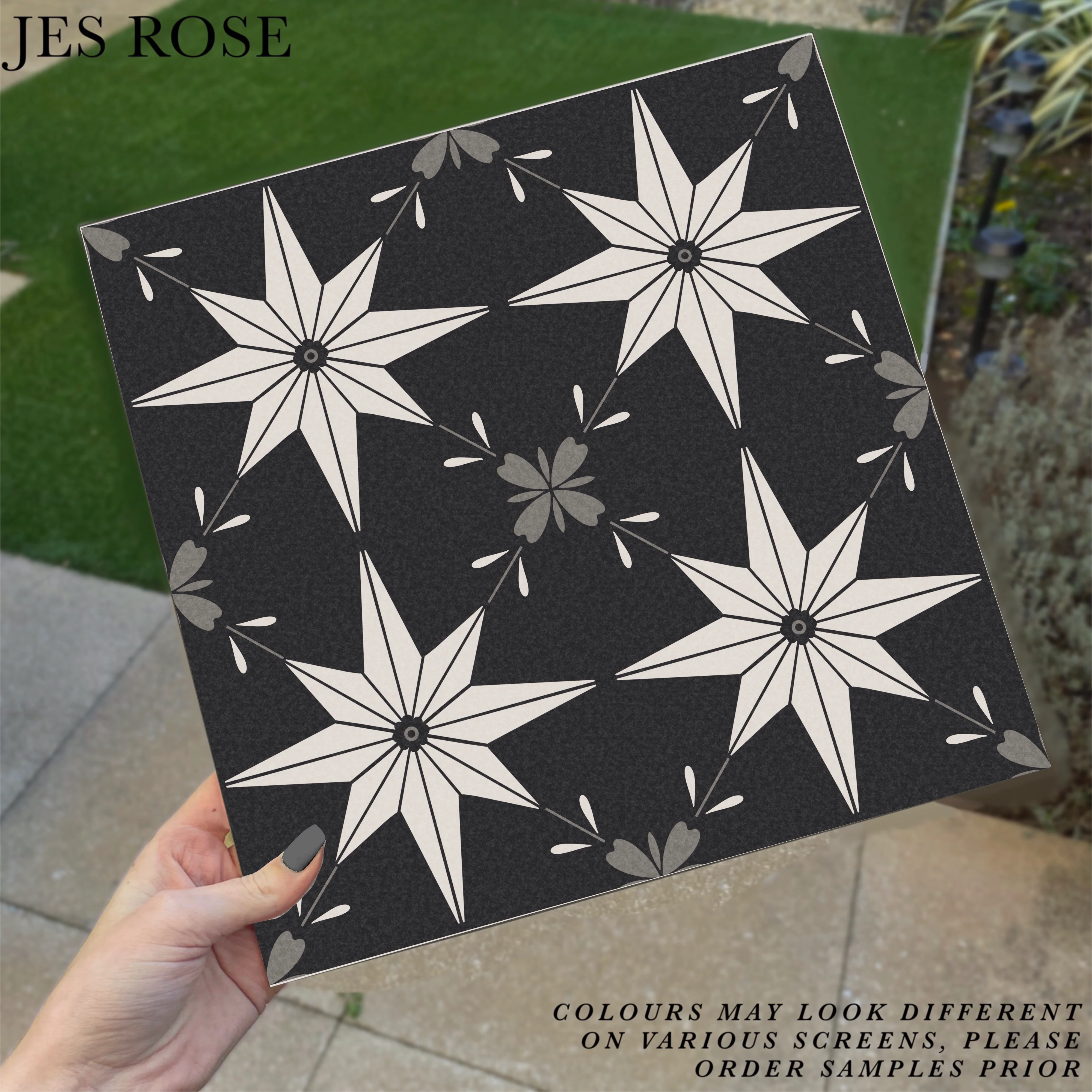 Astral Floral Dark Premium Peel & Stick Tiles