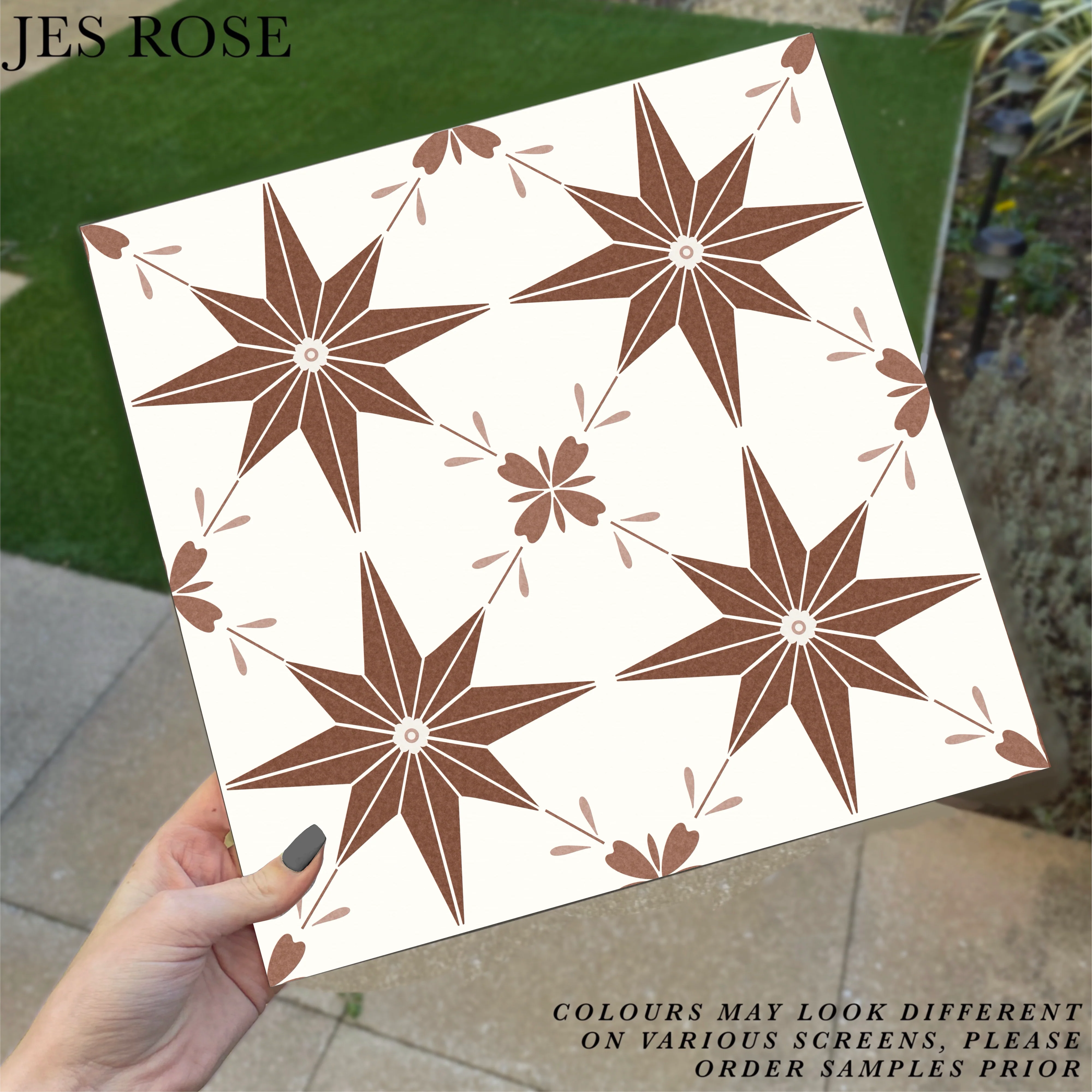 Astral Floral Terracotta Premium Peel & Stick Tiles