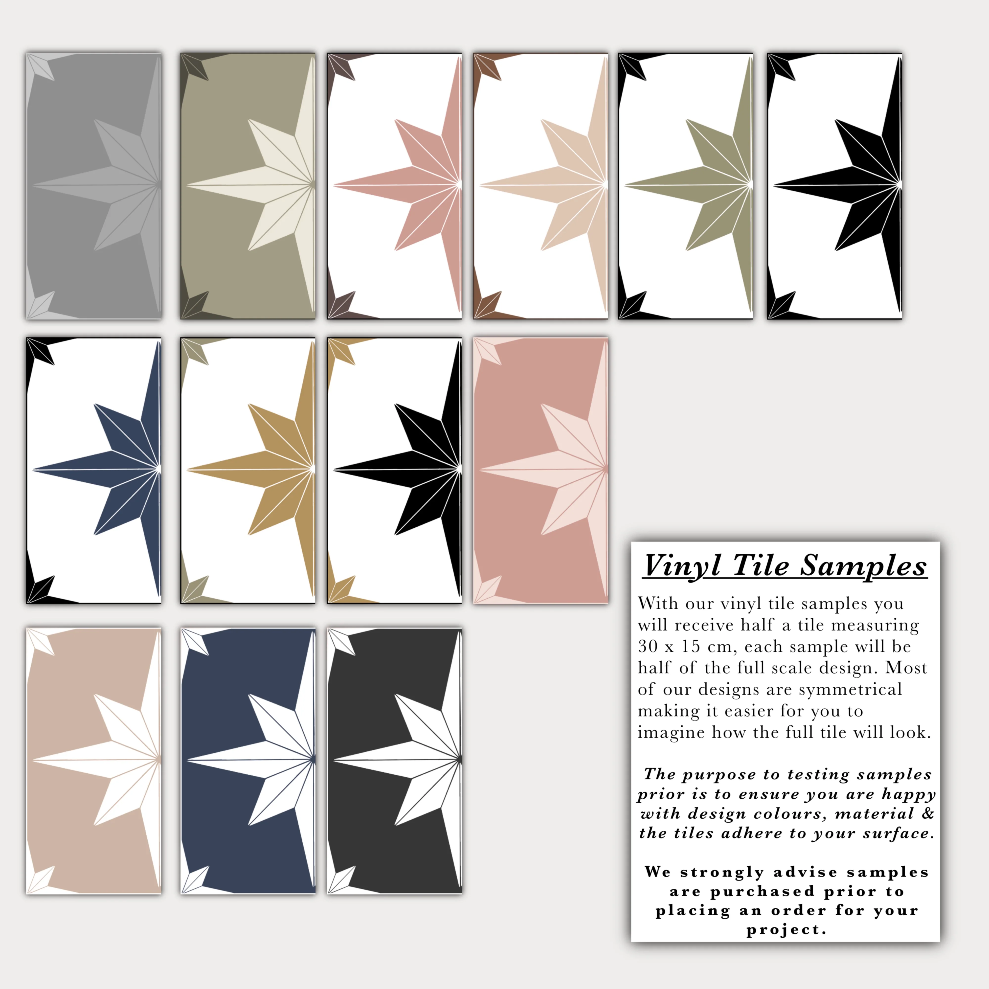 Astral Star Beige & White (Large) Premium Peel & Stick Tiles - Image 2