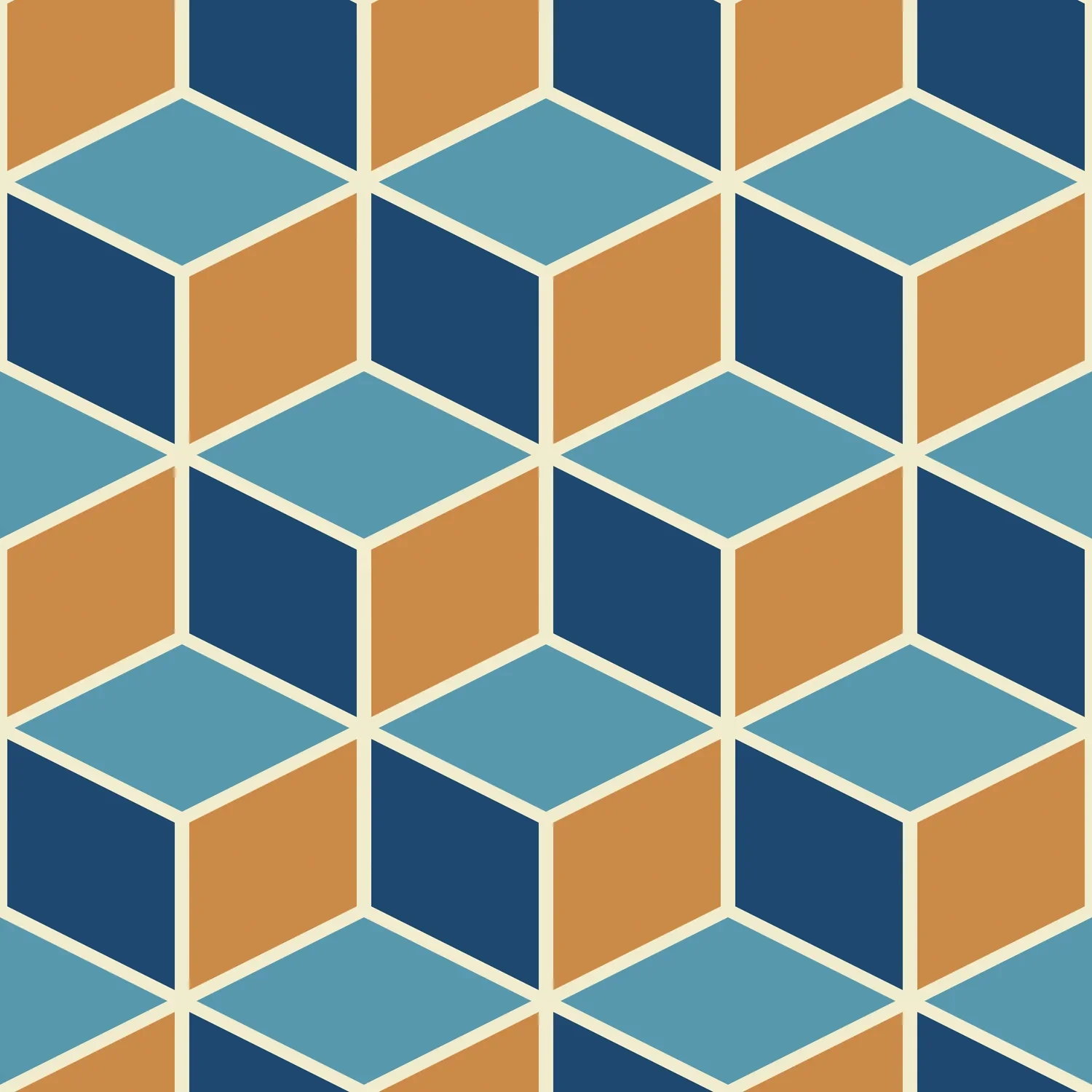 Blue & Orange Cubes - Window Vinyl