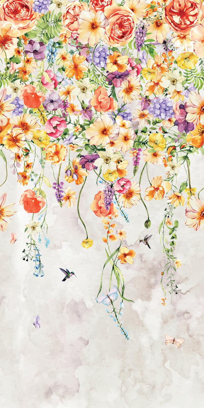 Botanical Flower Beige Shower Panel - Image 2