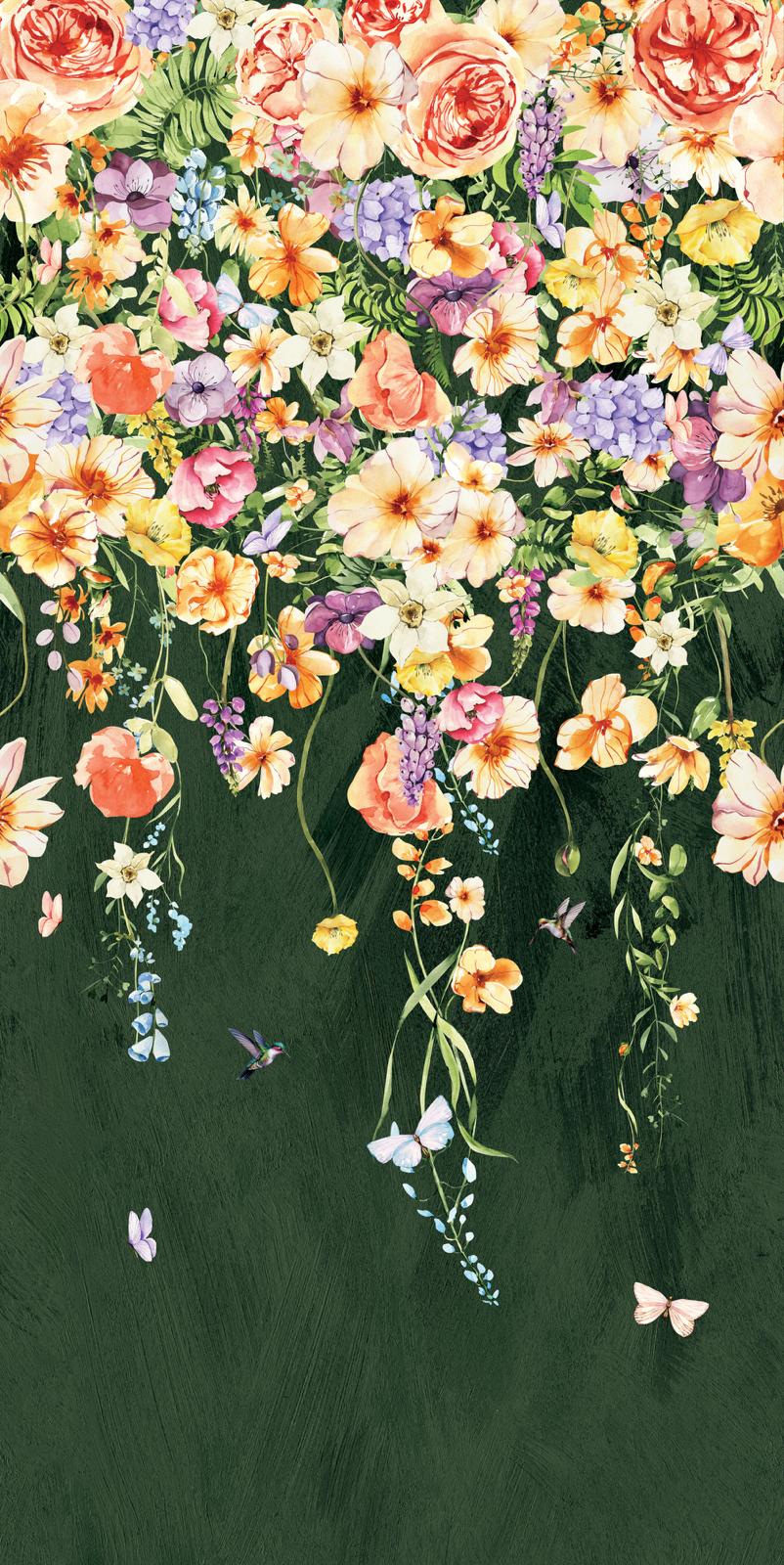 Botanical Flower Green Shower Panel - Image 2