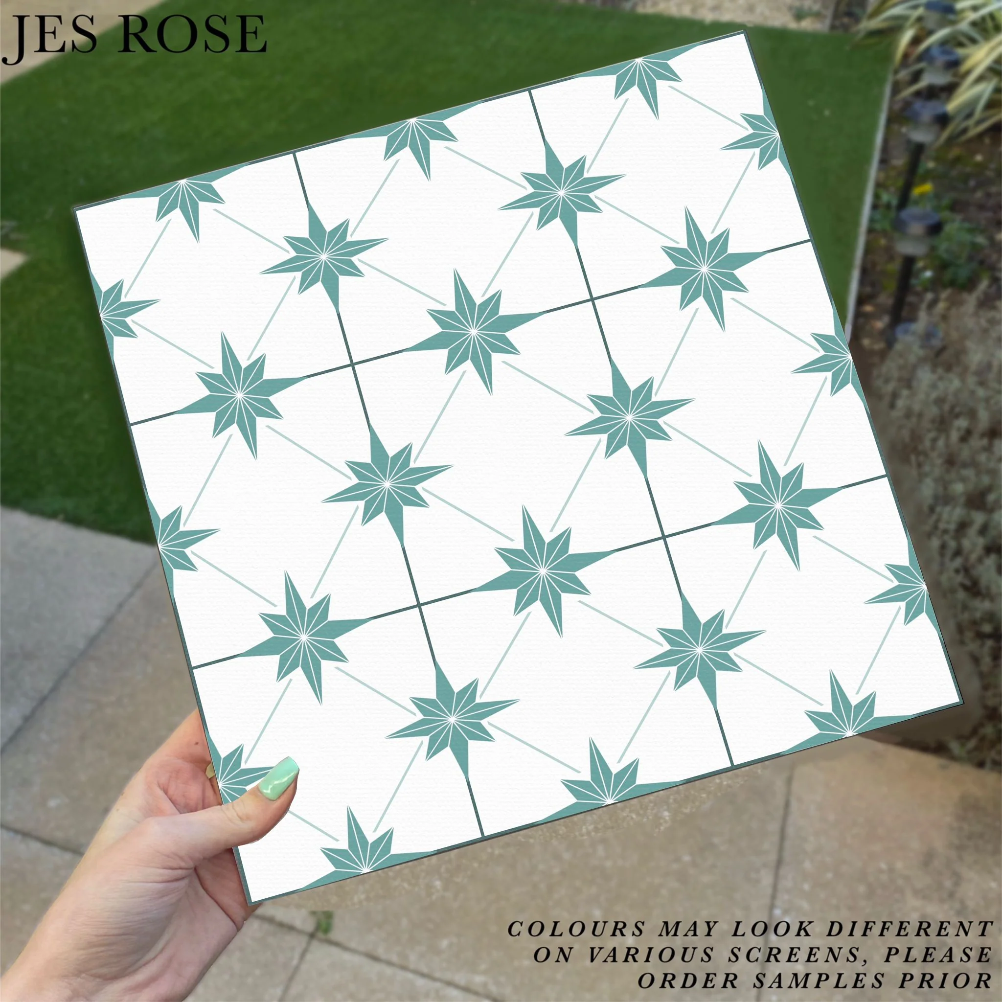 Astral Diamond Teal Premium Peel & Stick Tiles