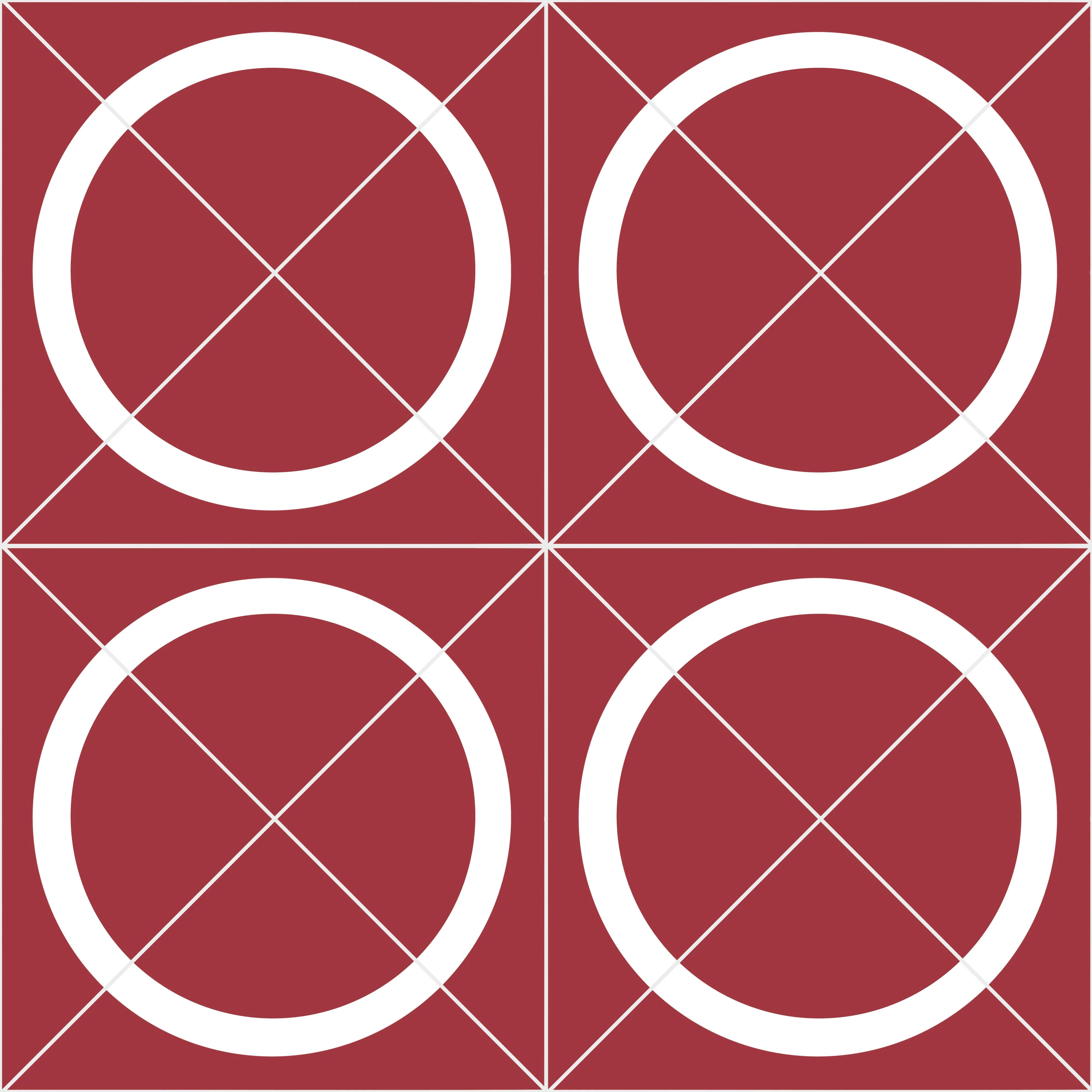 Geometric Circle Red Premium Peel & Stick Tiles