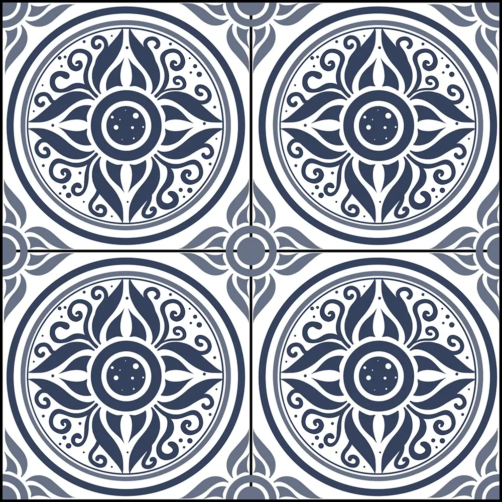 Lisbon Tiles Navy Shower Panel - Image 2