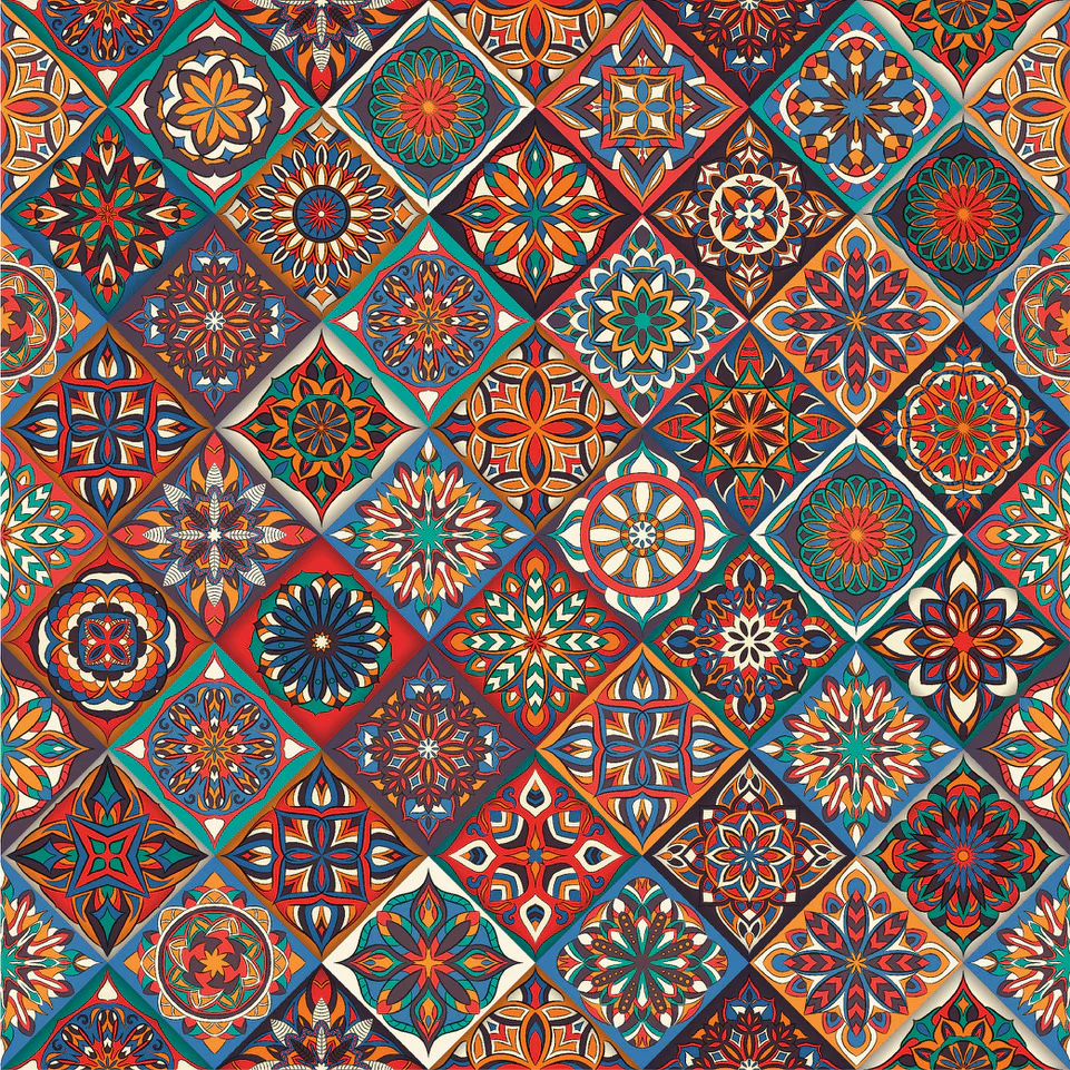 Ornate Floral Tiles - Standard Vinyl