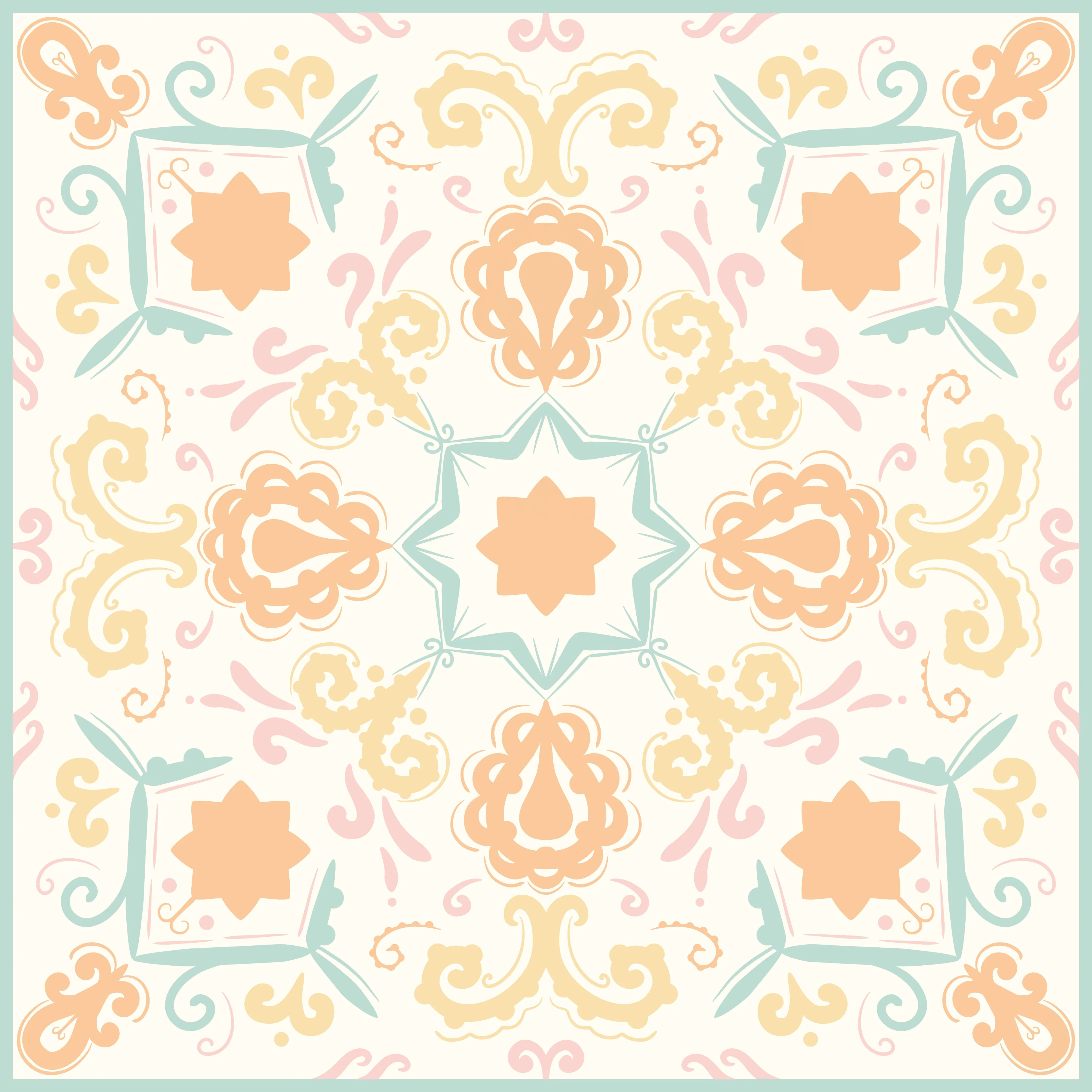 Paisley Pastel Premium Peel & Stick Tiles