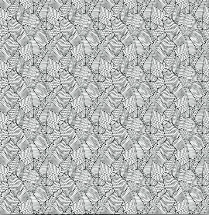 Palm Leaves Black & White - Window Vinyl
