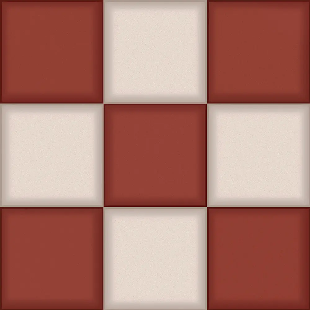 Retro Checked Burgundy Shower Panel - Image 3