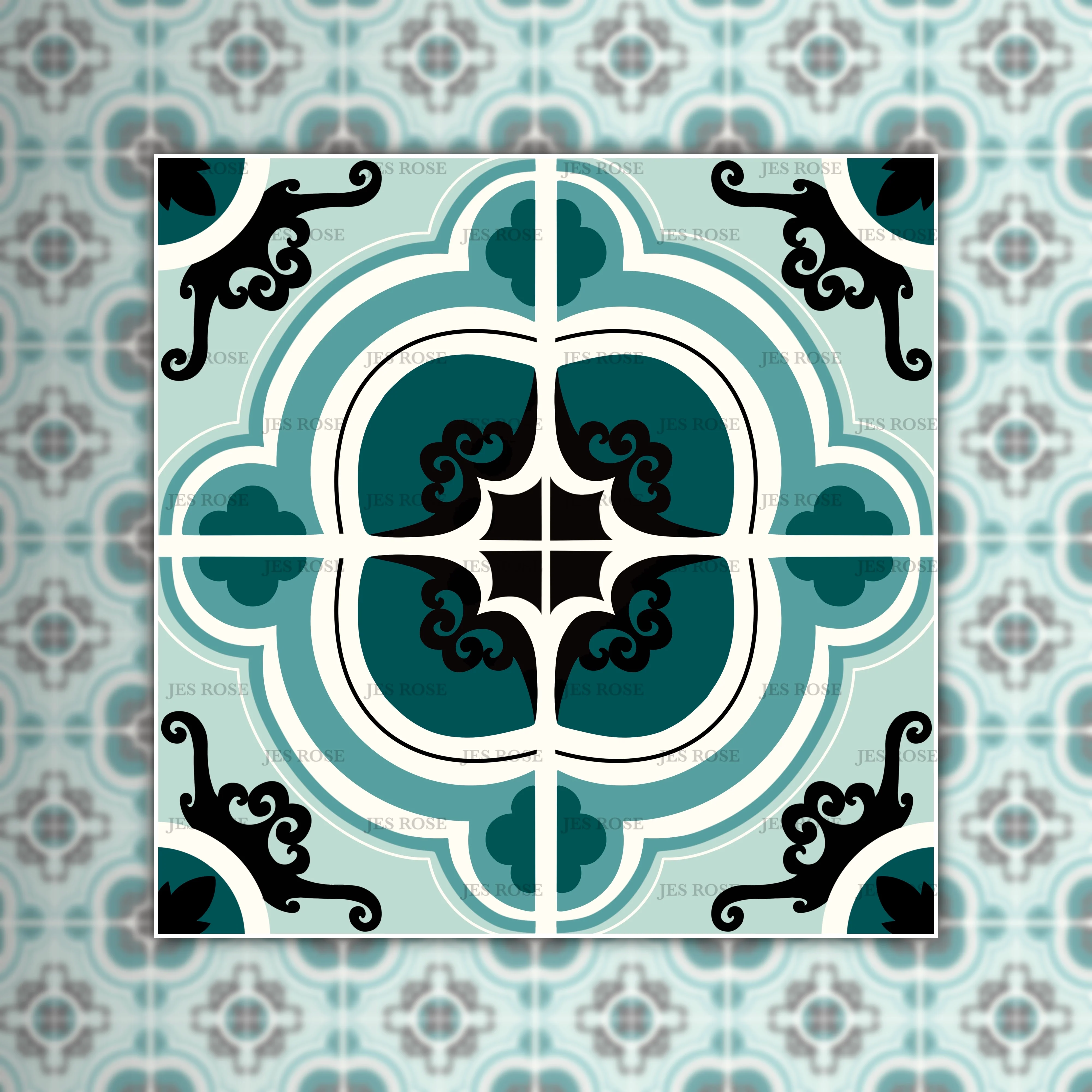 Venice Teal (large) Premium Peel & Stick Tiles