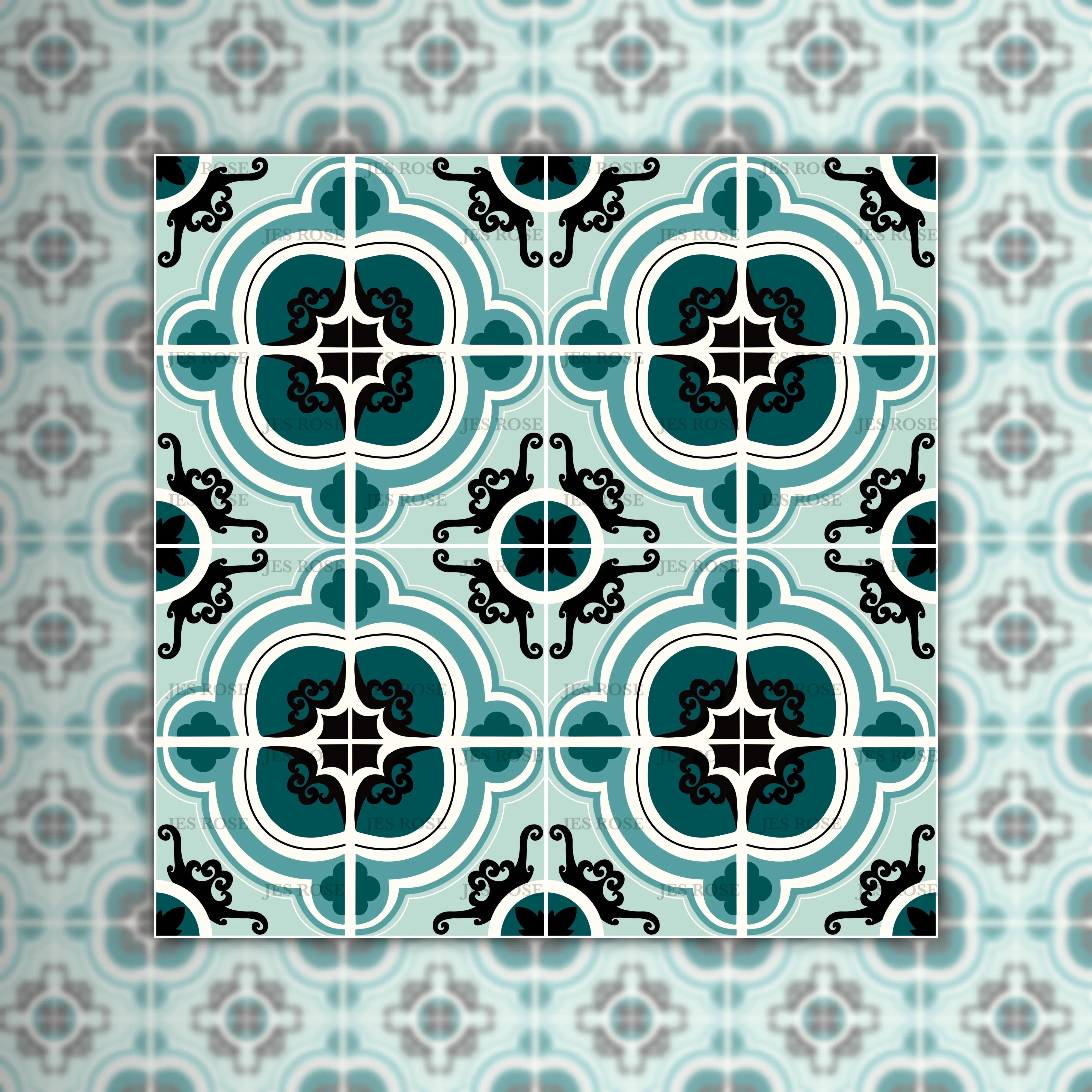 Venice Teal (small) Premium Peel & Stick Tiles